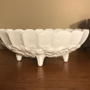 White glass bowl